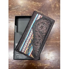Portafoglio Rodeo da uomo in pelle Ariat Multicolor Rug Leather