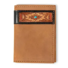 Portafoglio Trifold da uomo in pelle Ariat Southwest Design