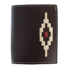 Portafoglio Trifold da uomo in pelle 3D Lacing Brown