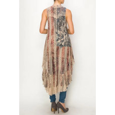 Gilet in pizzo Origami Apparel USA Flag and Roses Gilet in pizzo Origami Apparel USA Flag and Roses