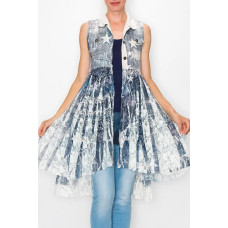 Gilet / Vestito Origami Apparel USA Denim Flag Gilet / Vestito Origami Apparel USA Denim Flag