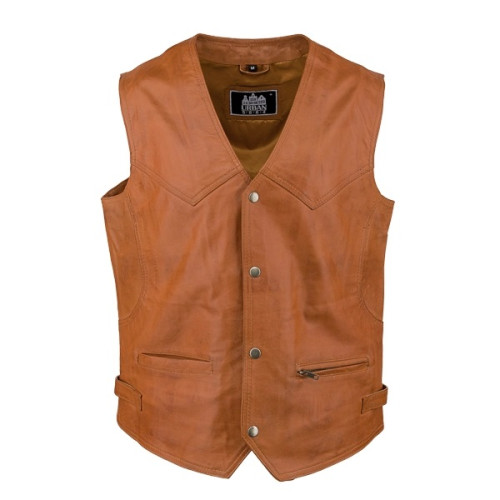 WAZHAKU Gilet Da Uomo In Pelle Scamosciata Vintage Western Cowboy Gilet Vestibilità Normale Camoscio Biker Trucker Gilet Per Il Tempo Libero In Pelle Marrone Bottoni Automatici Uomo Gilet In Pelle