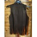 Gilet con borchie e frange Dark Brown