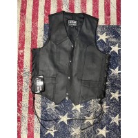 Corpetto Gilet in pelle da uomo Genuine Leather con lacci