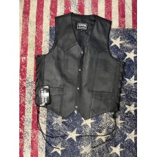 Corpetto Gilet in pelle da uomo Genuine Leather con lacci