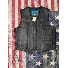 Corpetto Gilet in pelle da uomo Biker & Rock con lacci