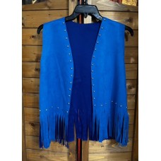 Gilet con Frange e Borchie Blu