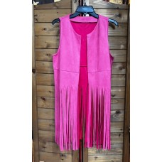 Gilet con Frange Pink