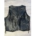 Corpetto Gilet in pelle da uomo Johnny Halliday con frange e lacci laterali