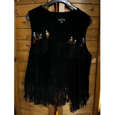 Gilet in pelle con frange da donna Presley Cuir mod.2