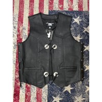 Corpetto Gilet in pelle da uomo Running Bear Corpetto Gilet in pelle da uomo Running Bear