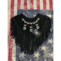 Poncho in pelle con frange da donna Running Bear Poncho in pelle con frange da donna Running Bear