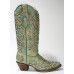 Stivali in pelle Western Corral Boots Turq Ice Glitter