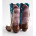 Stivali in pelle Western Corral Boots Stars & Stripes Fringe