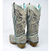 Stivali in pelle Western Corral Boots Turquoise Effect