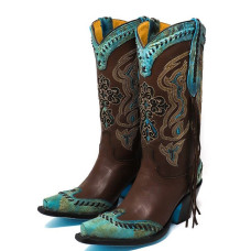 Stivali in pelle Western Boots Nuevo Rancho La Cruz Turquoise