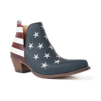 Stivali bassi ankle boots in pelle Myra Boots USA Flag S-13256