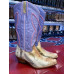 Stivali in pelle di pitone Western Sancho Boots Purple Python
