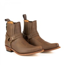 Stivaletti in pelle Western Boots Botas Calero Ankle Brown Laces