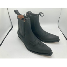 Stivaletti in pelle Western Boots Botas Calero Ankle Texas Emboidered Black Stivaletti in pelle Western Boots Botas Calero Ankle Texas Emboidered Black