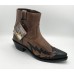 Stivaletti in pelle Western Boots Old West Zip Brown/Black Stivaletti in pelle Western Boots Old West Zip Brown/Black