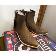 Stivaletti in pelle Western Boots Old West Zip Brown Stivaletti in pelle Western Boots Old West Zip Brown