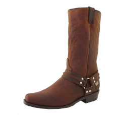 Stivali in pelle Western Boots Stars & Stripes Biker Brown Stivali in pelle Western Boots Stars & Stripes Biker Brown