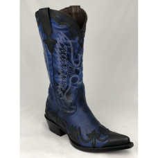 Stivali in pelle Western Go West Juarez Blue Black Stivali in pelle Western Go West Juarez Blue Black