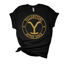 T-Shirt Yellowstone Dutton Ranch Black and Yellow T-Shirt Yellowstone Dutton Ranch Black and Yellow