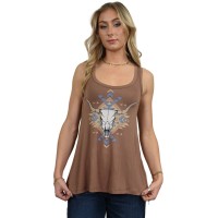Top Canotta Liberty Wear Brown and Longhorn