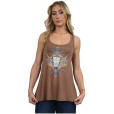 Top Canotta Liberty Wear Brown and Longhorn