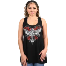 Top Canotta Liberty Wear Cross Wings Roses
