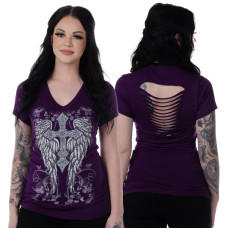 T-Shirt Liberty Wear Wings and Cross Purple T-Shirt Liberty Wear Wings and Cross Purple