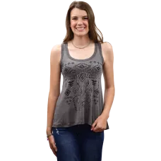 Top Canotta Liberty Wear Rhinestones Steer Head Top Canotta Liberty Wear Rhinestones Steer Head