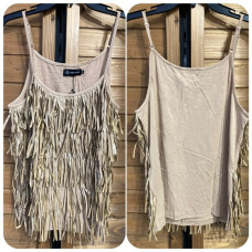 Top Canotta Merigold Kiss Frange Tan Top Canotta Merigold Kiss Frange Tan